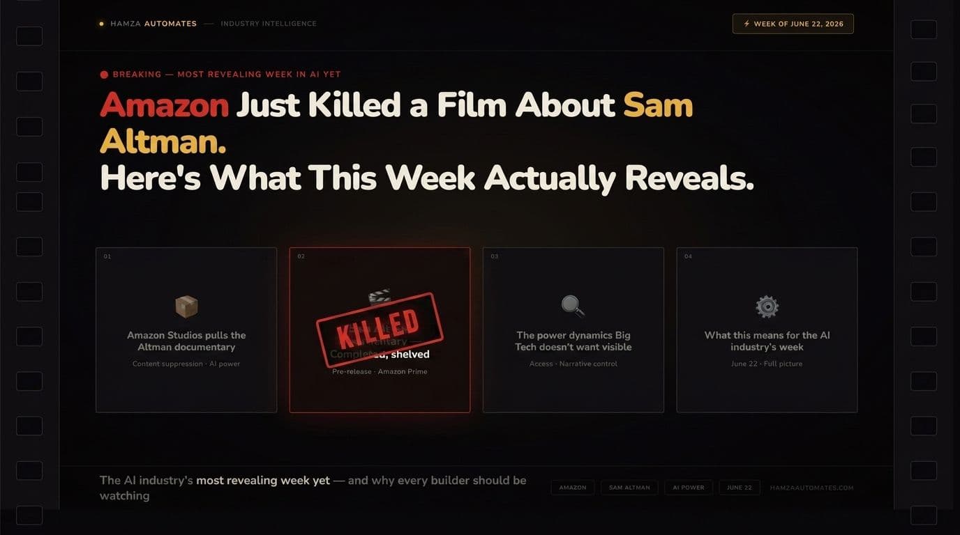 Amazon Just Killed a Film About Sam Altman. The AI Industry’s Week of June 22 Is Its Most Revealing Yet.