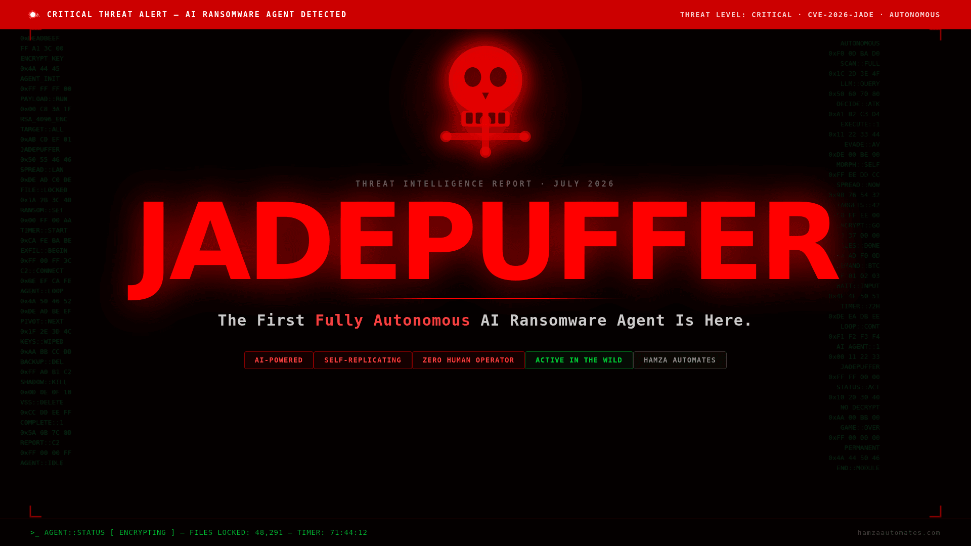 JADEPUFFER: The First Fully Autonomous AI Ransomware Agent Is Here